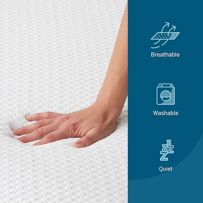 LUCID 2 Inch Lavender Infused Memory Foam Mattress Topper and LUCID Zippered Enclosure Mattress Topper Cover, Full