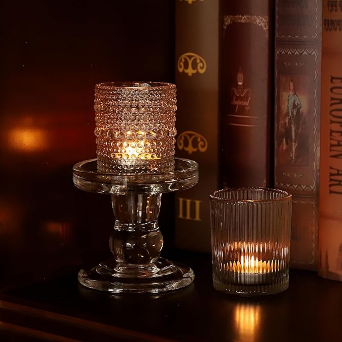 70pcs Assorted Votive Candle Holders - Clear Glass Tea Lights Candle Holder in Bulk, Tealight Candle Holder for Table Centerpiece Wedding Decor Home Decoration