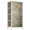 DWVO Dresser with 4 Drawers - Fabric Storage Tower, Organizer Unit for Bedroom, Hallway, Hallway, Closets - Sturdy Steel Frame, Wooden Top & Easy Pull Fabric Bins