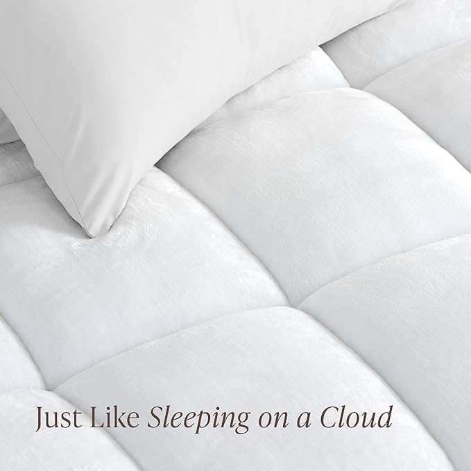 Bare Home Twin Microplush Mattress Topper - Pillow Top Reversible - Soft Mattress Cover - Dual Sided All-Season - 8" to 24" Deep Pocket - Fitted Cover - Dorm Essentials - Plush Mattress Pad (Twin)
