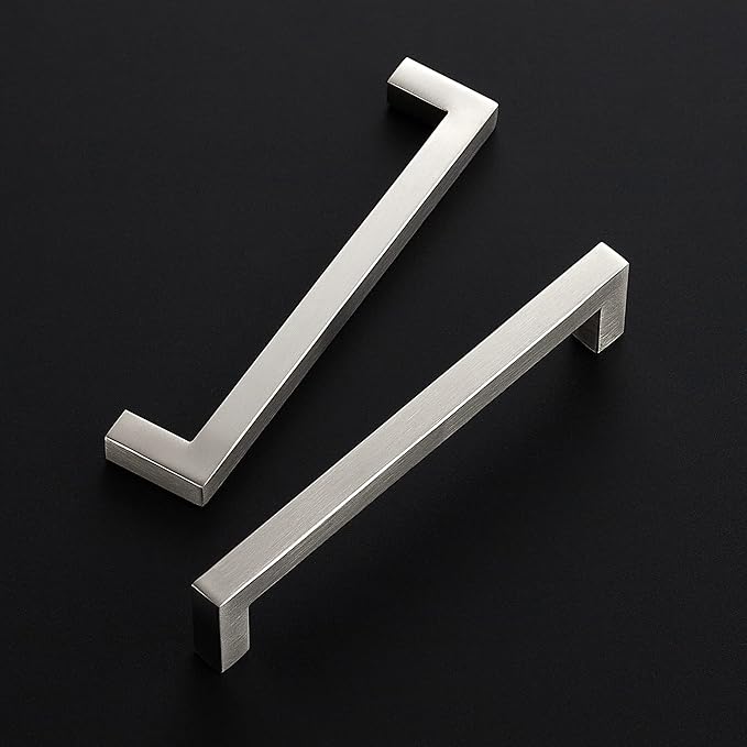 Ravinte 10 Pack 6-1/4 Inch Kitchen Square Cabinet Handles Satin Nickel Pulls Brushed Nickel Kitchen Cabinet Hardware Handles for Cupboard Drawer Pulls