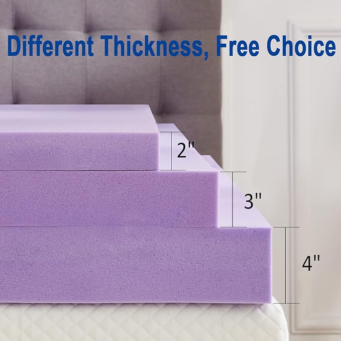 SINWEEK 4 Inch Gel Memory Foam Mattress Topper Ventilated Soft Mattress Pad, Bed Topper, CertiPUR-US Certified, Twin XL Size