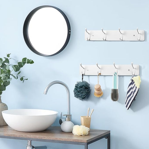 2 Pack Coat Rack Wall Mount - White Coat Hooks Wall Mounted for Sunglasses Jackets Hats Purse Dog Leashes Towels - Coat Hanger for Entryway Closet Mudroom Laundry Room Bathroom