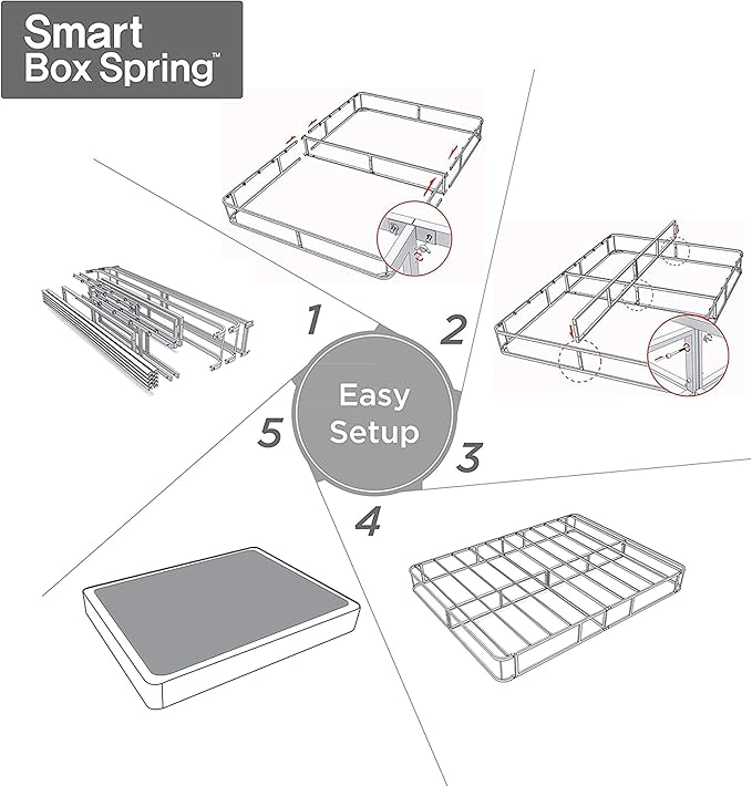 ZINUS 9 Inch Twin XL Metal Smart Box Spring, Mattress Foundation, Strong Metal Frame, Easy Assembly
