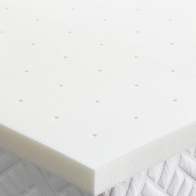 WEEKENDER 2 Inch Memory Foam Mattress Topper - California King,White