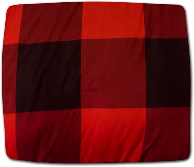 7 Piece Comforter Set Bag Solid Color All Season Soft Down Alternative Blanket & Luxurious Microfiber Bed Sheets, Full, Buffalo Plaid Burgundy/Black