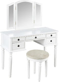 Bobkona St. Croix Collection Vanity Set with Stool, F4074, White