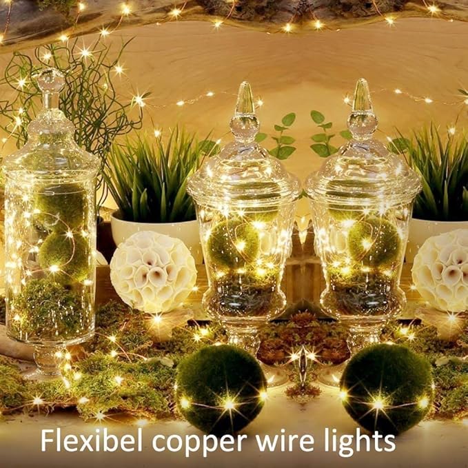 165Ft Ultra Long 500 LEDs String Lights Plug in, with Switch/Timer, Waterproof Dimmable Copper String Lights for Home/Holiday Decor, 8 Modes Fairy Lights with Remote, Warm White UL Listed