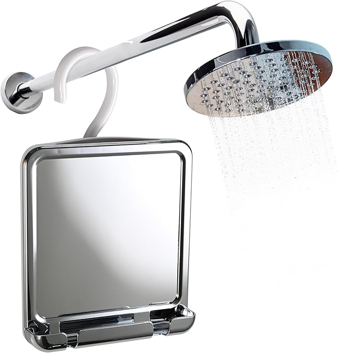 MIRRORVANA Fogless Shower Mirror for Shaving and Distortion-Free Glass Surface with Hook for Hanging, 8" x 7" Chrome