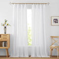 RYB HOME Extra Long Curtains 108 inches Long, Rod Pocket Breathable White Sheer Drapes for Living Room Bedroom Dining Floor to Ceiling Window, W 52 x L 108, 2 Panels