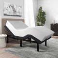SHA CERLIN 14 Inch Twin XL Size Metal Adjustable Bed Base/Upholstered Bed Frame with Head and Foot Articulation Incline, Wireless Remote, Wood Board Support (Only Base)