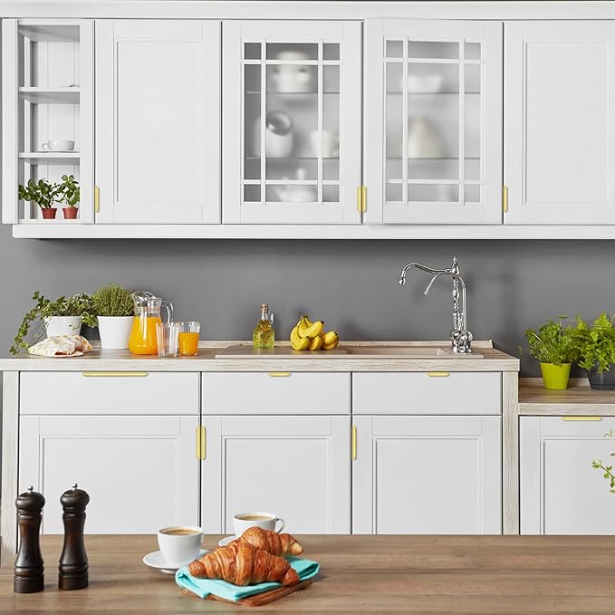 Ravinte Hardware Metal Gold 6 Pack Hardware Handle, 5.9 inch Cabinet Pulls for Cabinets and Drawers