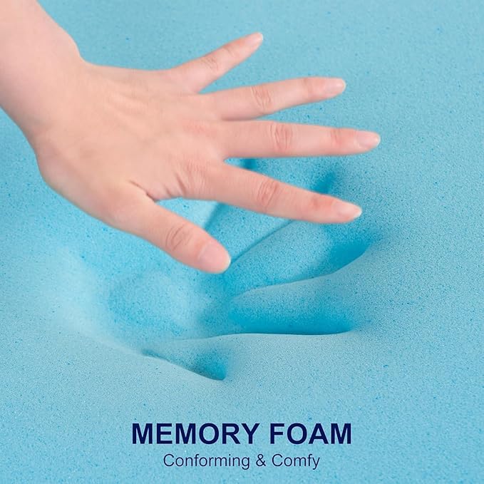 ELEMUSE 3 Inch Queen Memory Foam Mattress Topper, High Density Gel Foam Bed Toppers with Cooling Pillowtop for Back Pain Relief, Medium Firm Mattress Pad for Comfort Body Support