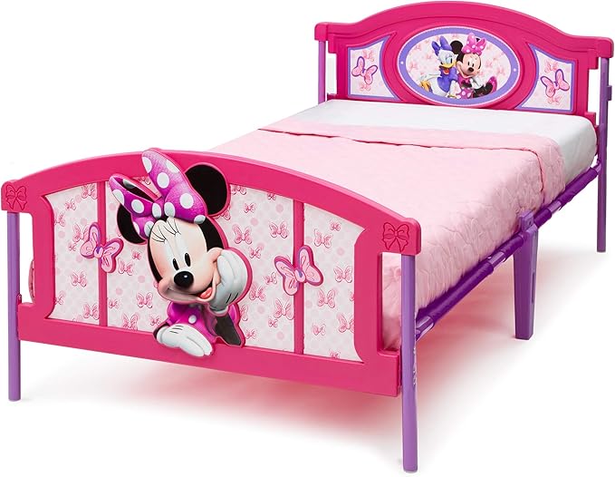 Delta Children Plastic 3D-Footboard Twin Bed, Disney Minnie Mouse