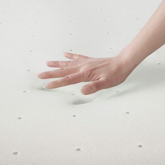 Best Price Mattress 2.5 Inch Ventilated Memory Foam Mattress Topper, CertiPUR-US Certified, King White