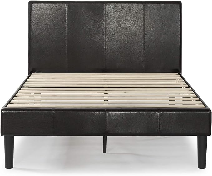 ZINUS Gerard Faux Leather Upholstered Platform Bed Frame, Mattress Foundation, Wood Slat Support, No Box Spring Needed, Easy Assembly, King