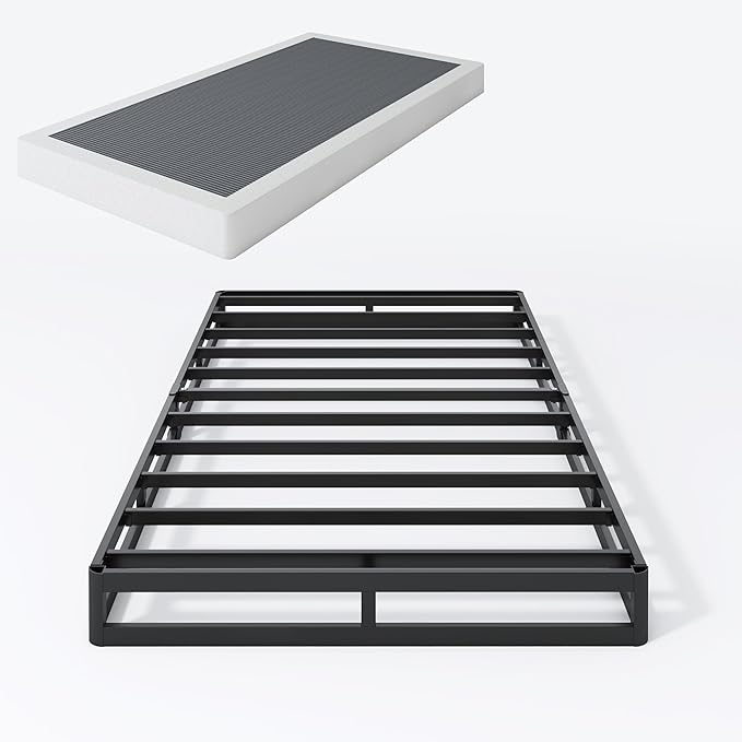 Box Spring Twin XL - 3 Inch Heavy Duty Low Profile Metal Box Springs for Twin XL Bed, Mattress Foundation, Easy Assembly,Easy Clean Cover