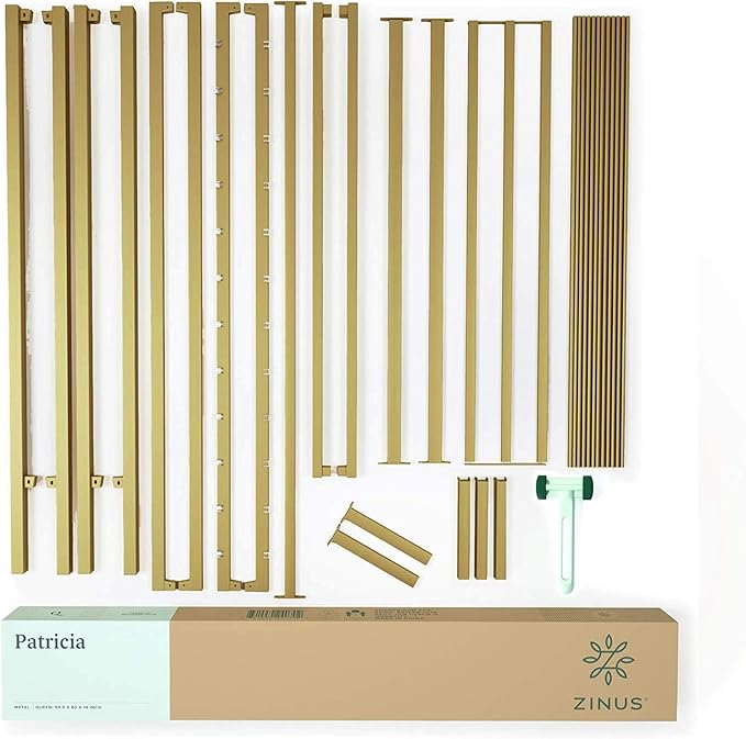 ZINUS Patricia Gold Metal Canopy Platform Bed Frame, Mattress Foundation with Steel Slat Support, No Box Spring Needed, Easy Assembly, Full