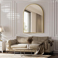 BEAUTYPEAK 30"x40" Arch Bathroom Mirror, Wall Mounted Vanity Metal Frame Mirror for Bedroom, Entryway, Living Room, Gold