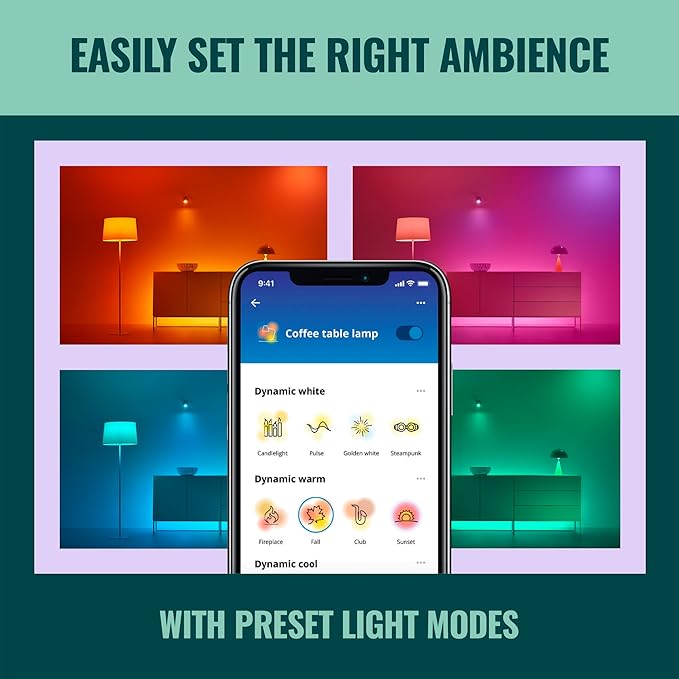 WiZ LED Smart Light Bulbs, Sunset to Sunrise Automation + Motion Detection + Control with Voice or App, Full Color A19 60W 800LM E26 Indoor, Matter Compatible - 1 Pack