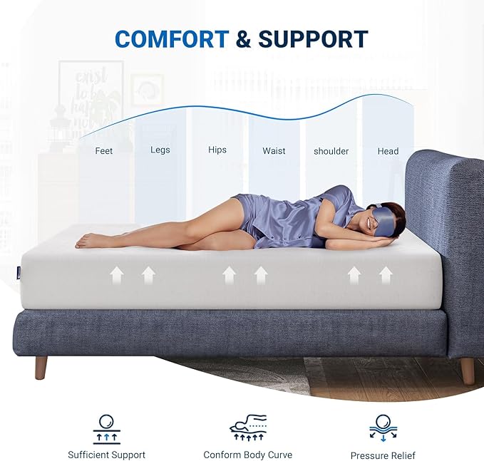 Avenco 10 Inch Full Size Mattress, Bamboo Charcoal Memory Foam Full Mattress in a Box for Cool Sleep & Pressure Relief, Medium Firm Full Bed Mattresses CertiPUR-US Certified