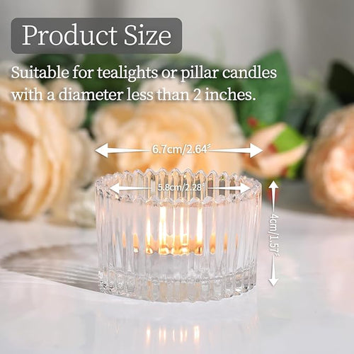 24 pcs Large Tea Light Holders, Clear Glass Candle Holders, Votive Candle Holders for Table Centerpiece Wedding Table Decor(1.57" H 2.64" D)