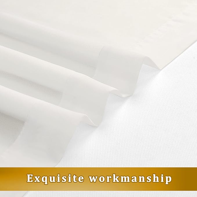 Aiyufeng Ivory Living Room Sheer Curtains 54 inch Long 2 Panels Set, Rod Pocket Voile Sheer Draperies Privacy with Light Penetration for Villa, W40 by L54 inches, 2 Panels