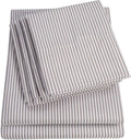 Full Size Bed Sheets - 6 Piece 1500 Supreme Collection Fine Brushed Microfiber Deep Pocket Full Sheet Set Bedding - 2 Extra Pillow Cases, Great Value, Full, Classic Stripe Gray
