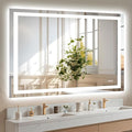 48X40 LED Bathroom Mirror with Lights, Anti-Fog, Dimmable, Backlit + Front Lit, Smart Bathroom Vanity Mirror, Memory Function, Shatterproof, Tempered Glass (Horizontal/Vertical)