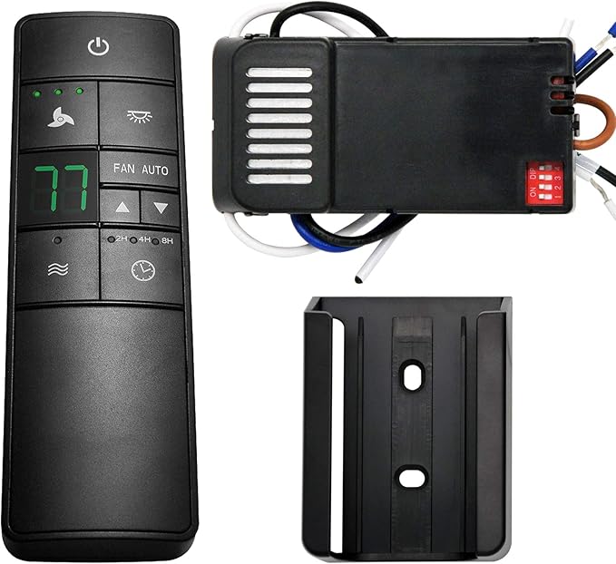 Universal Thermostatic Ceiling Fan Remote Control Kit with Holder for Hampton Bay Home Decorators Collection Hunter,Multiple Speed Control Timer Light Dimming,Replacement for HD3 2AAZPHD3 TR222A TX031