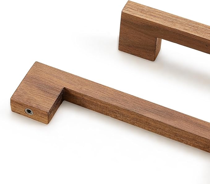 Burlywood Square 5 in 10 pcs Wooden Drawer Pulls Handle pulls for cabinets Kitchen Cabinet Drawer pulls Cabinet Door Pull