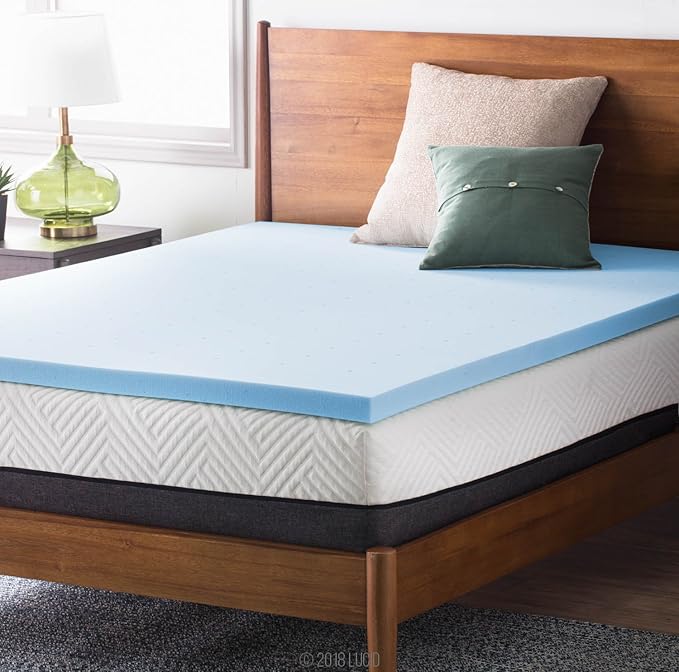 LUCID 2-Inch Ventilated Gel Infused Memory Foam Mattress Topper - Queen