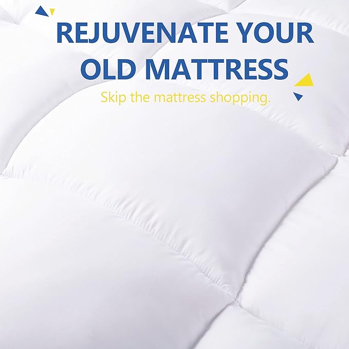 Aemicion Extra Thick Mattress Topper King, 4 Inch Extra Soft Mattress Pad Cover, Pillow Top Matress Topper with with 18" Deep Pocket 76" x 80"