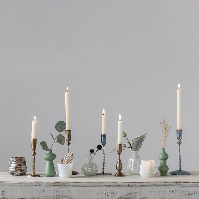 Creative Co-Op Hand-Forged Hammered Metal Taper, Antique Brass Finish Candle Holder