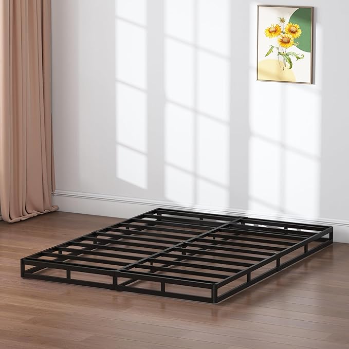 Box Spring Full - 3 Inch Heavy Duty Low Profile Metal Box Springs for Full Bed, Mattress Foundation, Easy Assembly,Easy Clean Cover