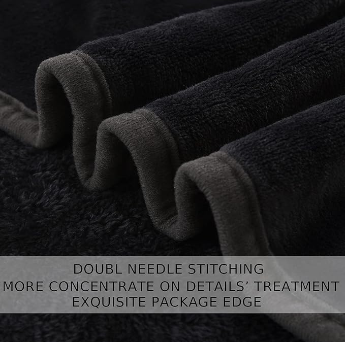 Soft Blanket King Size Fleece Warm Fuzzy Throw Blankets for The Bed Sofa Lightweight Charcoal Grey 90" x 108"