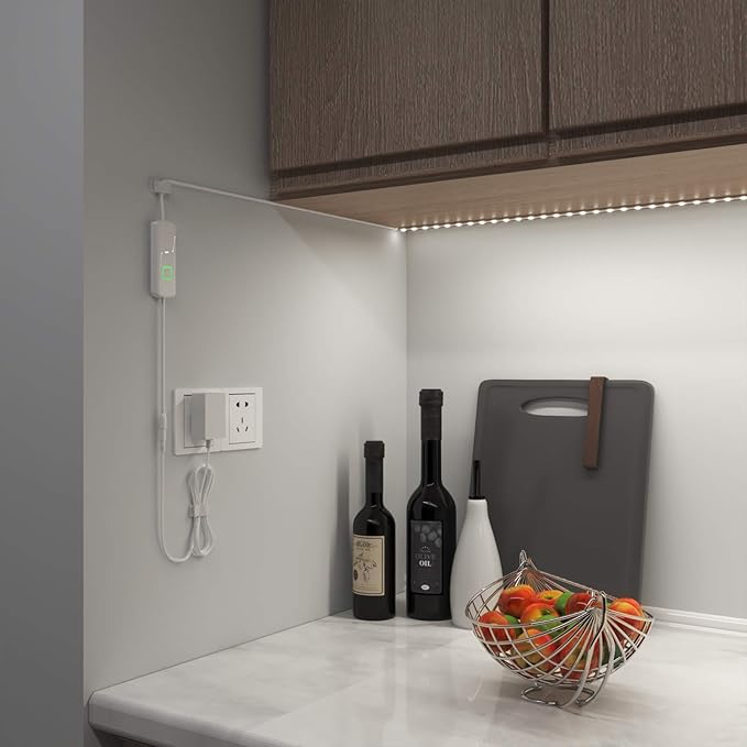 MYPLUS 50FT White LED Strip Lights, Dimmable LED Tape Light 6500K Bright Daylight White, Flexible Under Cabinet Lights with 900 LEDs and UL Listed Safety Power Supply for Room,Kitchen and décor