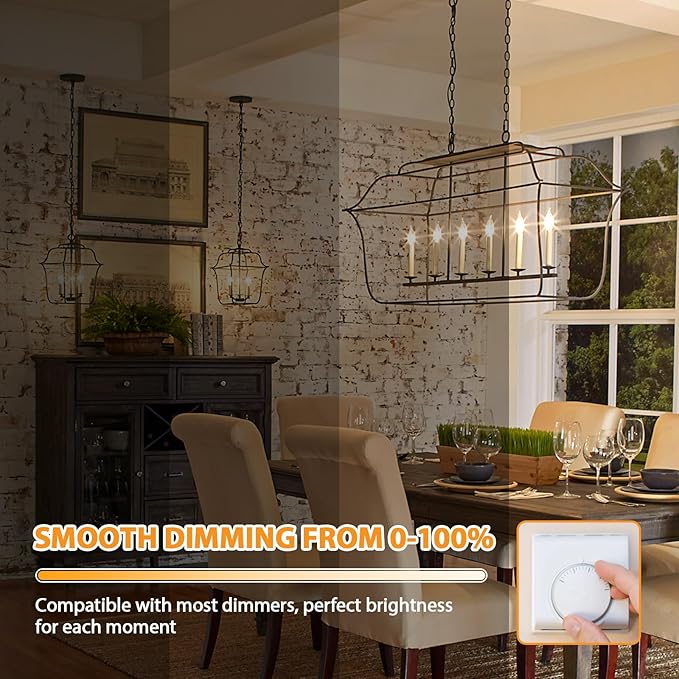 GoBright Dimmable LED Candelabra Bulbs 40W Equivalent, 24-Pack 2700K Soft Warm White E12 Chandelier Light Bulb, Vintage 4W 460LM CA10 Candle Light Bulbs for Chandeliers, Ceiling Fan, Pendant
