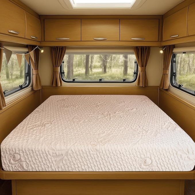 Foamma 3” x 28” x 72” Camper/RV Travel Memory Foam Bunk Mattress with Cover, Made in USA, Comfortable, Travel Trailer, CertiPUR-US Certified