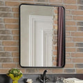 ANDY STAR 30x36’’ Bathroom Mirrors for Wall, Matte Black Bathroom Vanity Mirror, Contemporary Rounded Rectangle Mirrors Wall Mounted in Tube Metal Frame, Hang Horizontal/Vertical 1’’ Deep