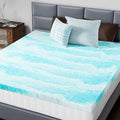 Memory Foam Mattress Topper Queen, 2 Inch Thick Gel Infused Bed Toppers for Queen Size Bed, Soft Mattress Pads for Sleeper Sofa, RV, Camper, CertiPUR-US Certified, Blue