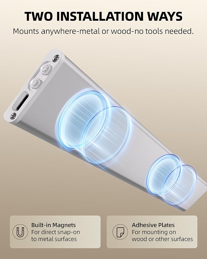 Under Cabinet Lighting Wireless,Rechargeable Battery Motion Sensor Light Indoor,LED Closet Lights USB Charging,3 Color Dimmable Under Cabinet Lights for Kitchen, Cabinet, Wardrobe (3 Pcs) 16inch