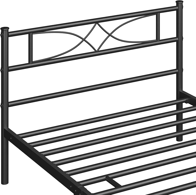 Yaheetech Twin Size Bed Frame Metal Platform Bed with Curved Design Headboard Footboard/No Box Spring Needed/Mattress Foundation/Heavy-Duty Support/Easy Assembly/Black