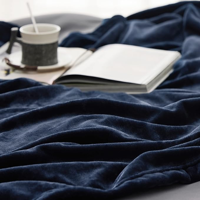 Bedsure GentleSoft Navy Blue Throw Blanket for Couch - 300GSM Soft Cozy Fleece Blankets for Home Decor Gifts, 50x60 Inches