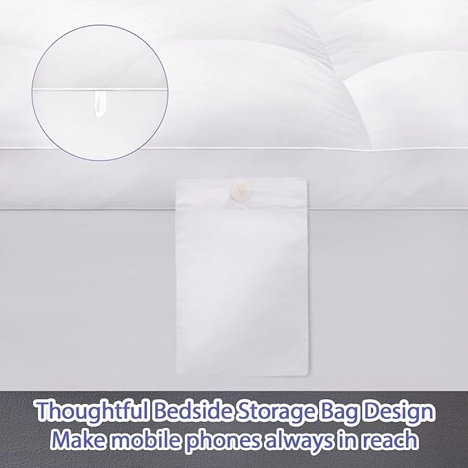 ABENE Mattress Topper for Back Pain Relief, Extra Thick Mattress Pad Pillowtop, Soft Mattress Protector Cover with 8"-21" Deep Pocket (Pure White, Full, Feather Down)