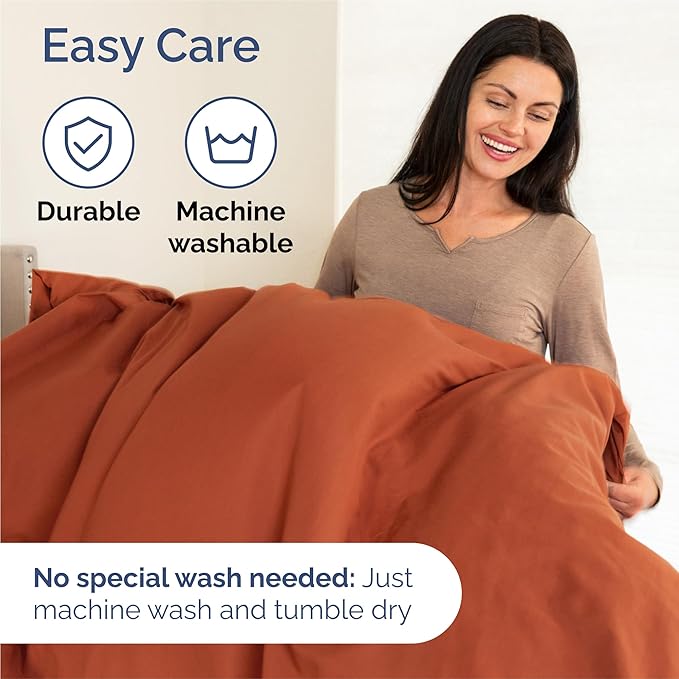 Split King 7 Piece Sheet Set - Comfy Breathable & Cooling - Soft Hotel Luxury Bedding Set with 8-16 Inch Deep Pockets - 1 Flat & 2 Fitted Sheet & 4 Pillowcases - Wrinkle Free & Easy Care - Terracotta