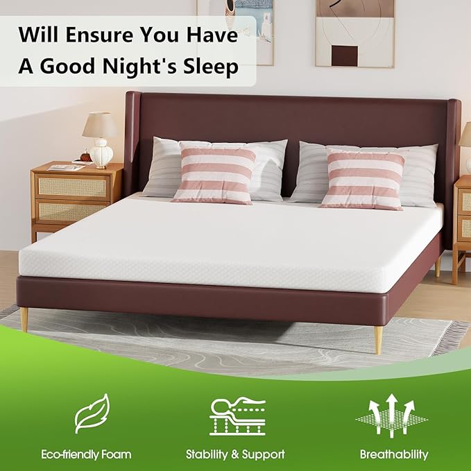 BestMassage | 5 Inch California King Mattress | Gel Memory Foam | Medium Firm Feel | White | Bed in a Box, CertiPUR-US Certified | Pressure Relief, Cooling Ventilated Foam | Breathable Knit Cover