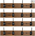 Coat Hooks Wall Mounted, Wooden Hat Rack with 4 Hooks for Entryway, Bathroom,Bedroom(4 Pack,Brown)