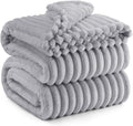 Bedsure GentleSoft Blankets Queen Size for Bed - Cozy Soft Blankets for Women, Cute Large Fleece Throws for Girls, Light Grey, 90x90 Inches