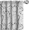 Ambesonne Black and White Curtains, Scribble Swirling Motifs Spiral Floral Stems Modern Abstract Scroll, Window Treatments 2 Panel Set for Living Room Bedroom, Pair of - 28" x 63", White Charcoal Grey
